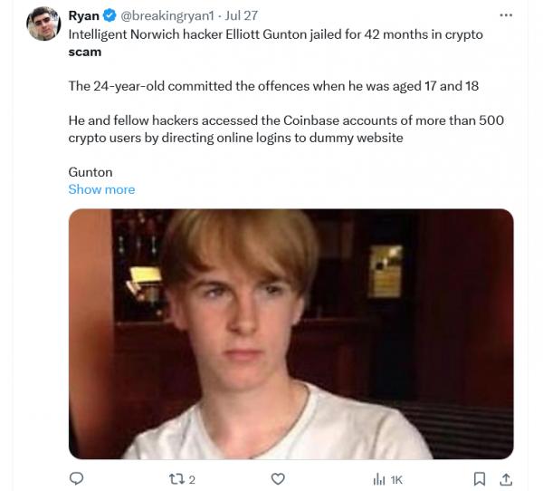 Хакер получил 3,5 года тюрьмы за&nbsp;подделку сайта Coinbase для мошенничества на $900 тыс.