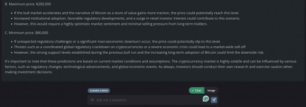 Искусственный интеллект Claude 3 Opus предсказывает цену биткоина на конец 2024 года Искусственный интеллект Claude 3 Opus предсказывает цену биткоина на конец 2024 года