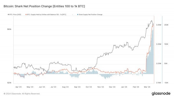 Киты и акулы аккумулируют биткоины, мелкая рыбешка — продает их
