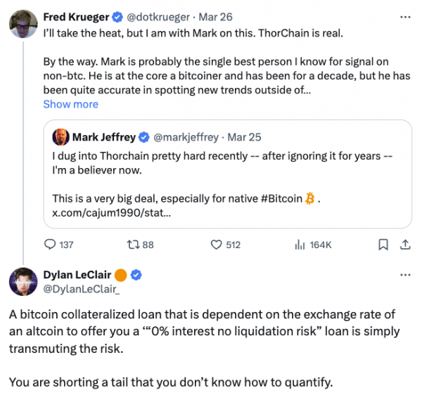 Ежемесячный объем THORChain достиг 10 миллиардов долларов, поскольку биткоин-максимум обсуждает безопасность