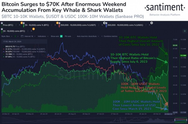 Киты распределяют биткоины между старыми и новыми кошельками Киты распределяют биткоины между старыми и новыми кошельками