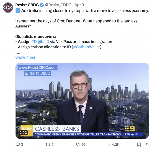 Австралийцы не будут ценить розничные CBDC за их конфиденциальность и безопасность, считает RBA