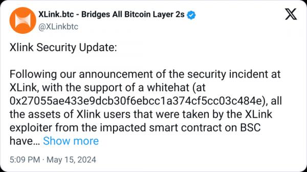 Биткоин-мост XLink возрождается после взлома на $10 млн Биткоин-мост XLink возрождается после взлома на $10 млн