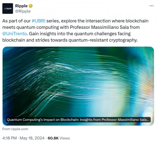 Ripple публикует предупреждение профессора математики: «криптосистемы с открытым ключом следует заменить» Ripple публикует предупреждение профессора математики: «криптосистемы с открытым ключом следует заменить»