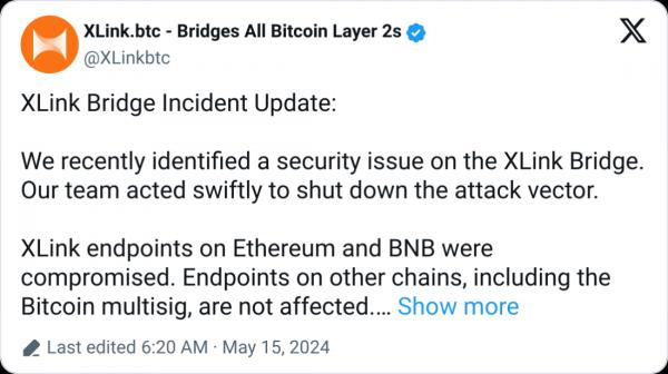 Биткоин-мост XLink возрождается после взлома на $10 млн Биткоин-мост XLink возрождается после взлома на $10 млн