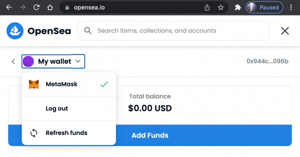Как подключить Metamask к OpenSea