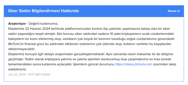 Binance помогает расследовать атаку BtcTurk и замораживает &laquo;украденные средства&raquo; на сумму 5,3 миллиона долларов
