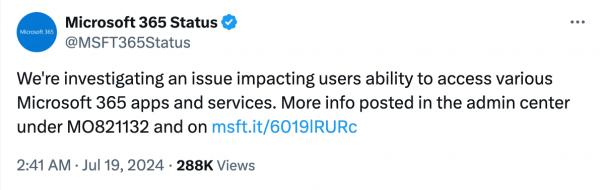 Сбой в Microsoft Windows привел к остановке крупных финансовых компаний и вызвал хаос в поездках Сбой в Microsoft Windows привел к остановке крупных финансовых компаний и вызвал хаос в поездках