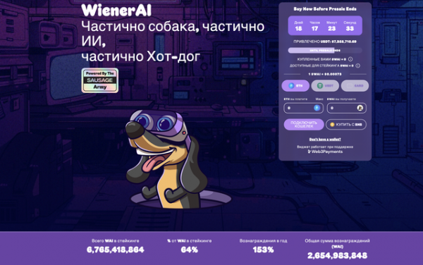 Wiener AI завершает пресейл и готовится к листингу на биржах из ТОП-12 Wiener AI завершает пресейл и готовится к листингу на биржах из ТОП-12