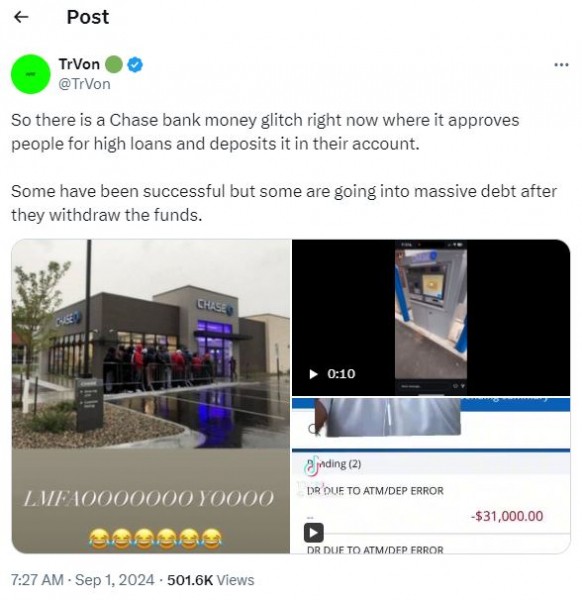 Сбой Chase «бесконечные деньги» оставил тиктокеров в огромных долгах