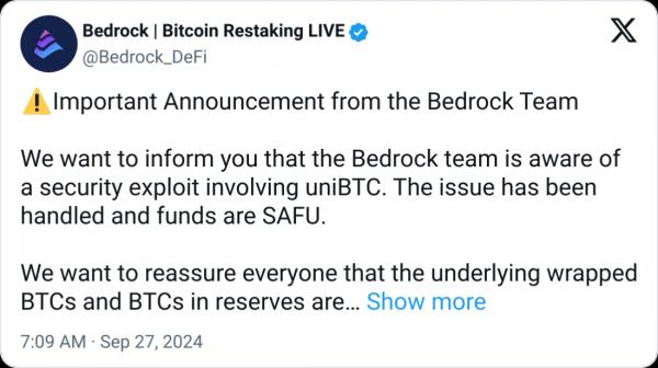 Хакер, укравший у Bedrock криптовалюту на $2 млн, получил предложение о работе