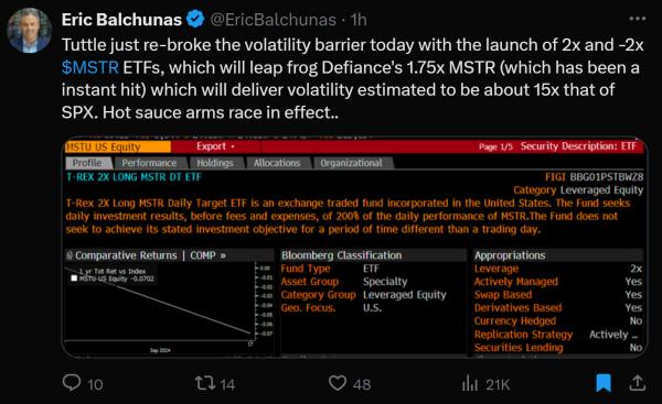 REX Shares, Tuttle запускают 2X long/short MicroStrategy ETF REX Shares, Tuttle запускают 2X long/short MicroStrategy ETF