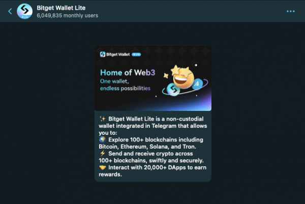 Кошелек Bitget в Telegram достиг 6 миллионов пользователей через 3 дня после запуска Кошелек Bitget в Telegram достиг 6 миллионов пользователей через 3 дня после запуска