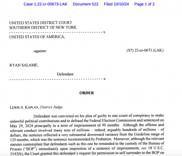 Бывший руководитель FTX должен явиться в тюрьму после того, как судья отклонил запрос Бывший руководитель FTX должен явиться в тюрьму после того, как судья отклонил запрос