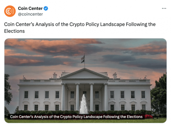 Coin Center предупреждает, что политика США может отпугнуть инвесторов в криптовалюту, несмотря на победу Трампа