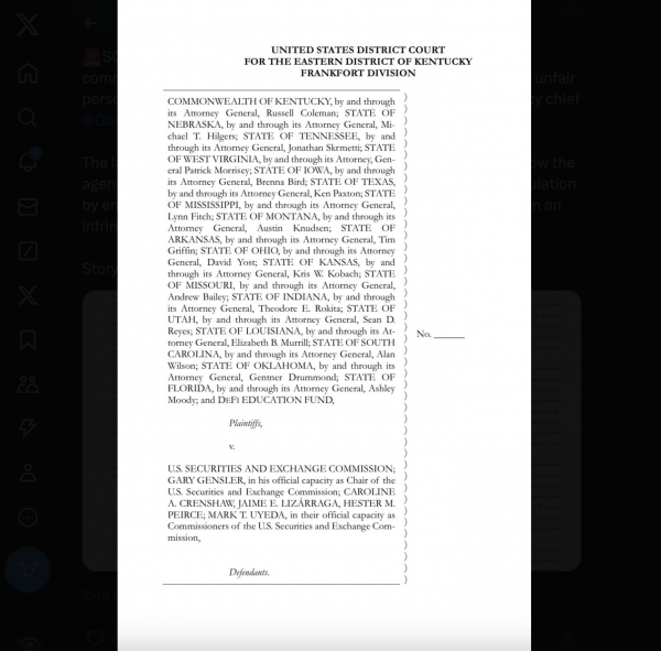 18 штатов США подали иск против SEC и Гэри Генслера 18 штатов США подали иск против SEC и Гэри Генслера