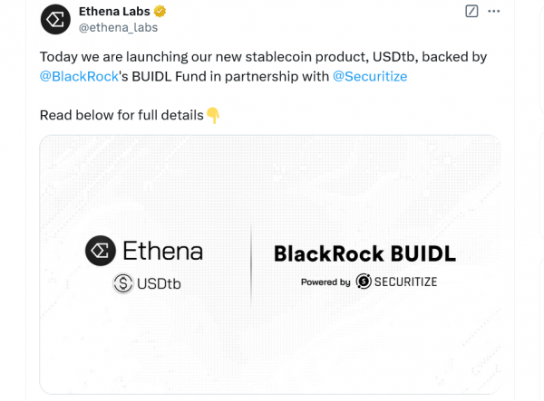 Оптимизм высок в отношении стейблкоина Ethena USDtb, поскольку в первый день он достиг $65 млн TVL