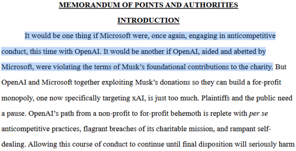 Маск снова просит заблокировать «незаконное» преобразование OpenAI в коммерческую модель
