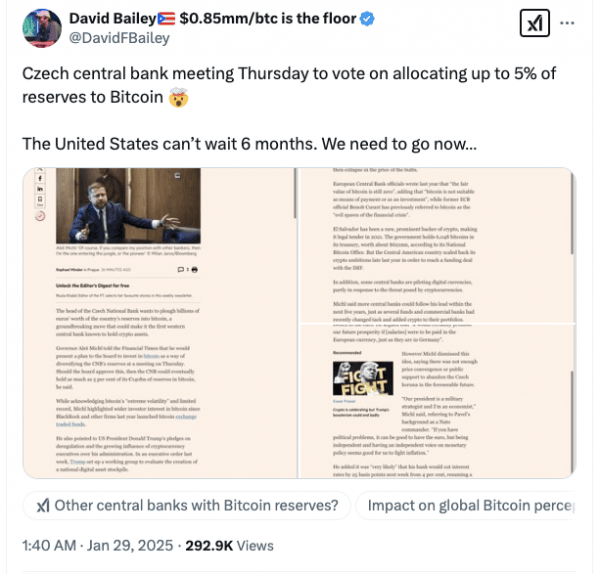 Чешское предложение Биткоин Биткоин 7 млрд. Биткоин