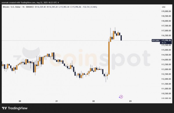 Биткоин взлетел до $116 000 после намеков Пауэлла на снижение ставки Биткоин взлетел до $116 000 после намеков Пауэлла на снижение ставки