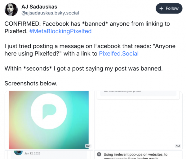 Через неделю после приверженности свободе слова Meta блокирует децентрализованного конкурента